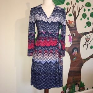 BCBGMAXAZRIA Adele Printed Wrap Dress, Size M